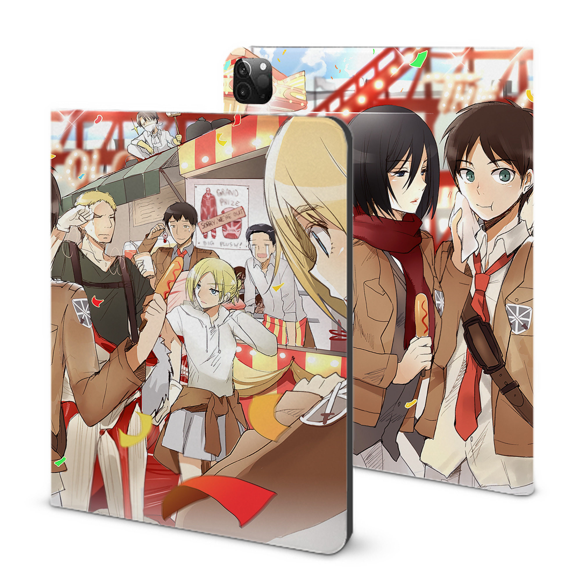 （画像用） 進撃の巨人 Attack on Titan IPadケース ペンホルダー付き ブックスタイルデザイン